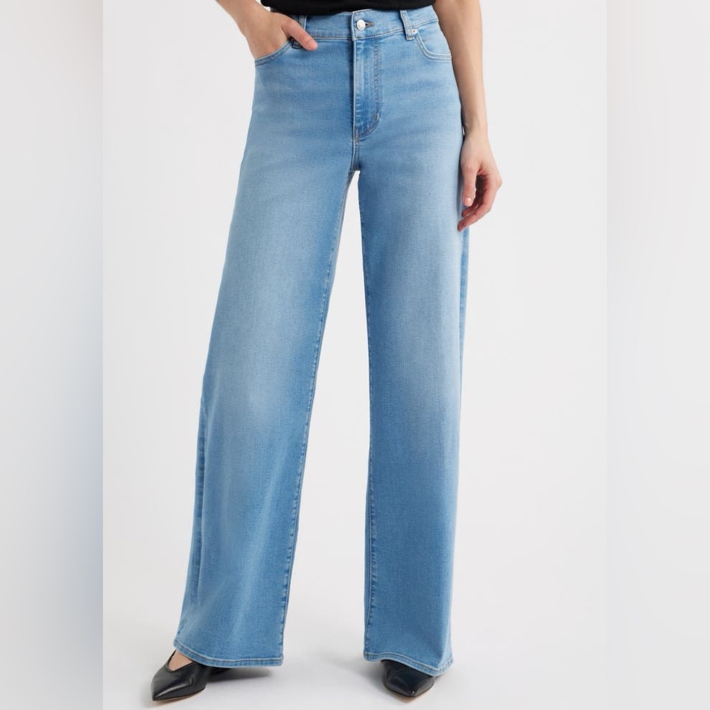 NWT FRAME DENIM honeymoon blue le slim palazzo high waisted wide leg jean